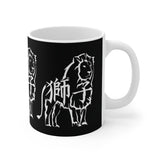 Leo - White Ceramic Mug Black